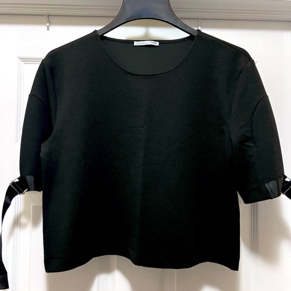 Zara Elegant Black Crop Top